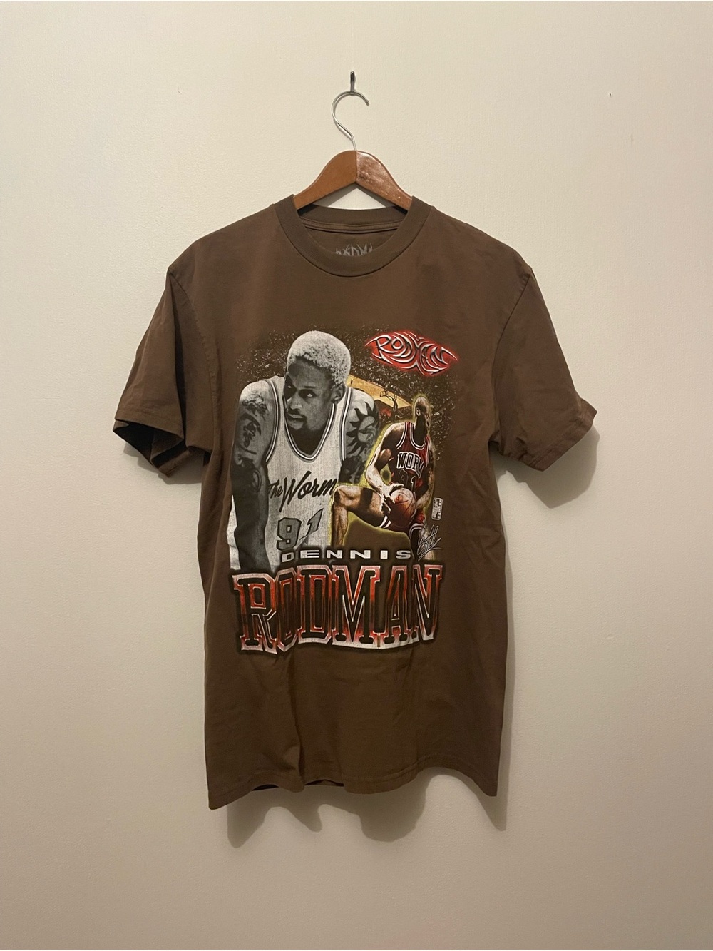 Dennis Rodman Graphic Short Sleeve Tee - Brown